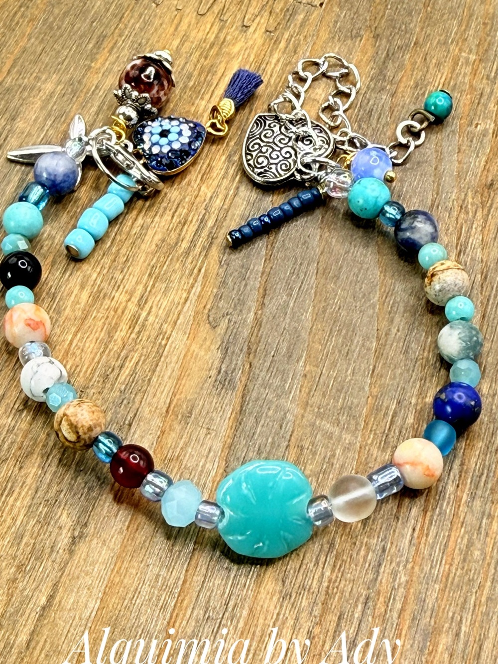 Boho + Turquoise & Multi-Color Bead Bracelet